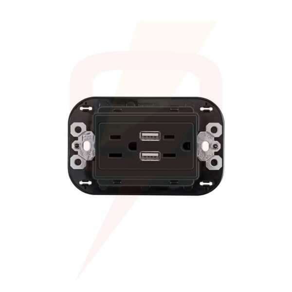 Toma de corriente dúplex 2P+T con 2 USB A+C  L4188AC- Bticino Living