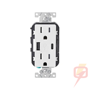 Contacto Leviton Decora T5633-00W con USB A/C 15 A Blanco