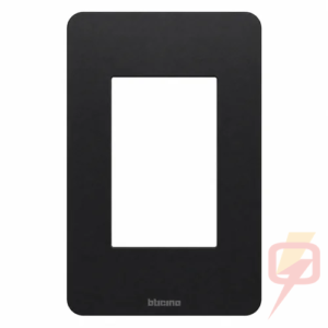 Placa BTicino JA4803JBQ 3 Módulos Negro